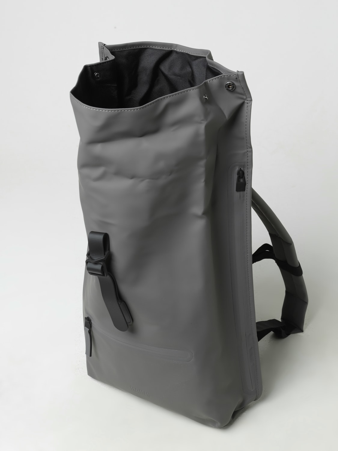 RAINS ZAINO: Zaino Rolltop Rucksack Rains impermeabile in tessuto gommato , Grigio - Img 4