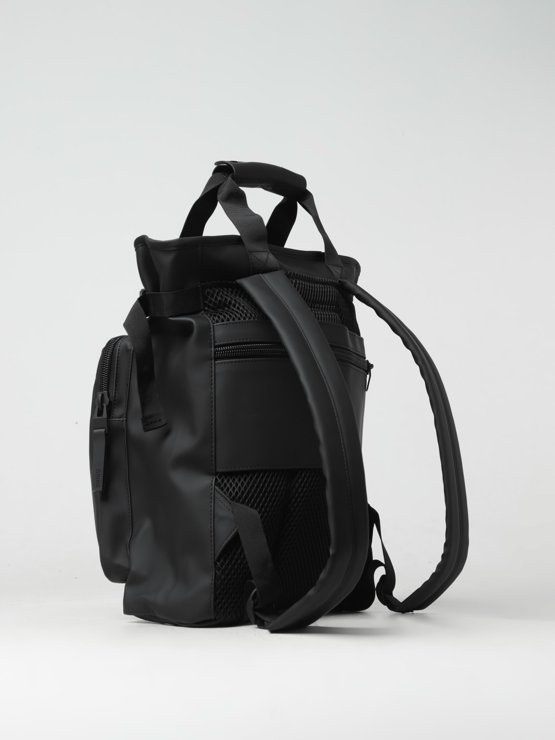 RAINS ZAINO: Zaino Texel Tote Backpack Rains idrorepellente in tessuto gommato , Nero - Img 2