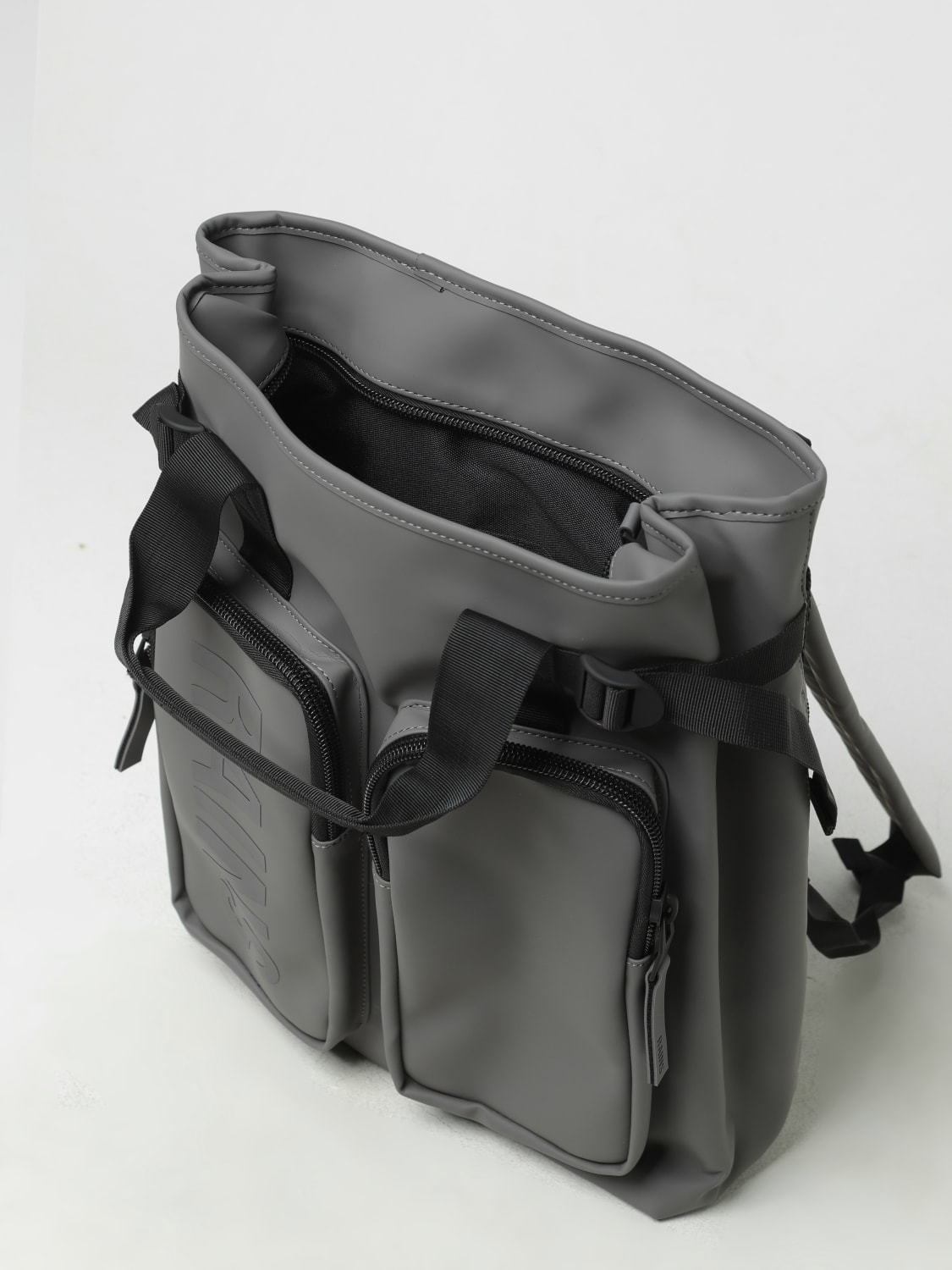 RAINS ZAINO: Zaino Texel Tote Backpack Rains idrorepellente in tessuto gommato , Grigio - Img 4