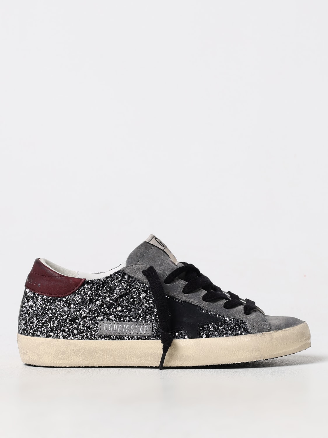 Giglio Sneakers Super Star Golden Goose in camoscio e glitter