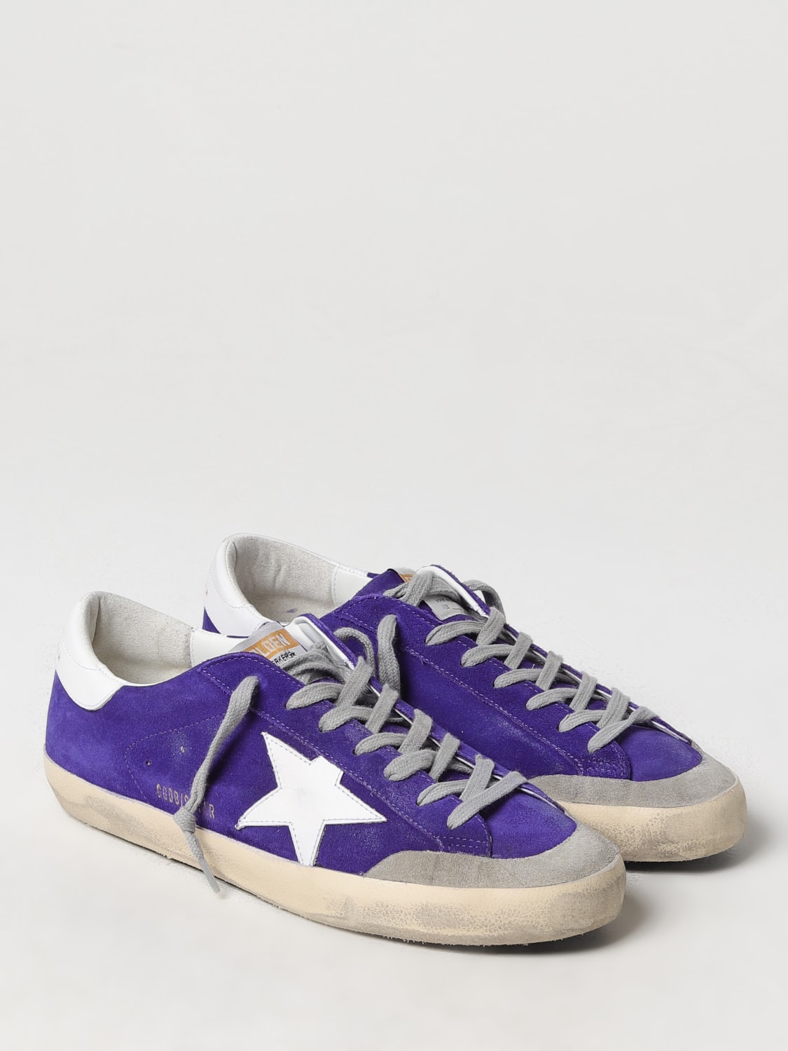 GOLDEN GOOSE SNEAKERS: Sneakers Super-Star Golden Goose in camoscio used , Viola - Img 2