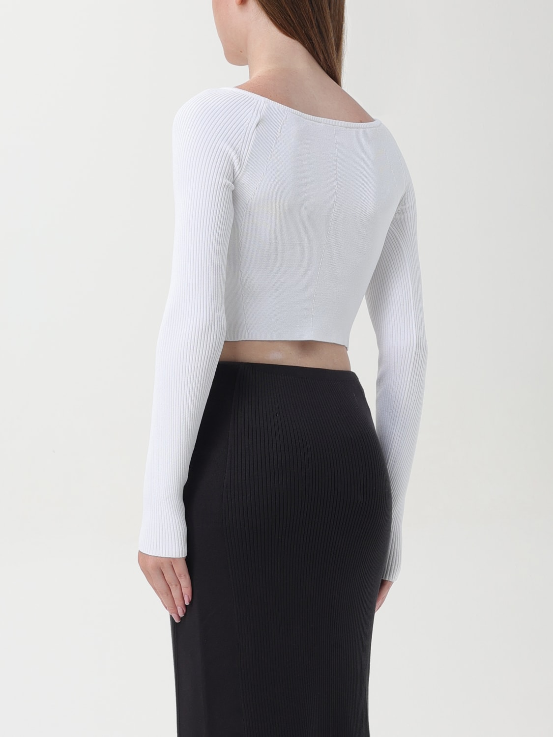 DIESEL TOP: Diesel viscose Oval D top, White - Img 2