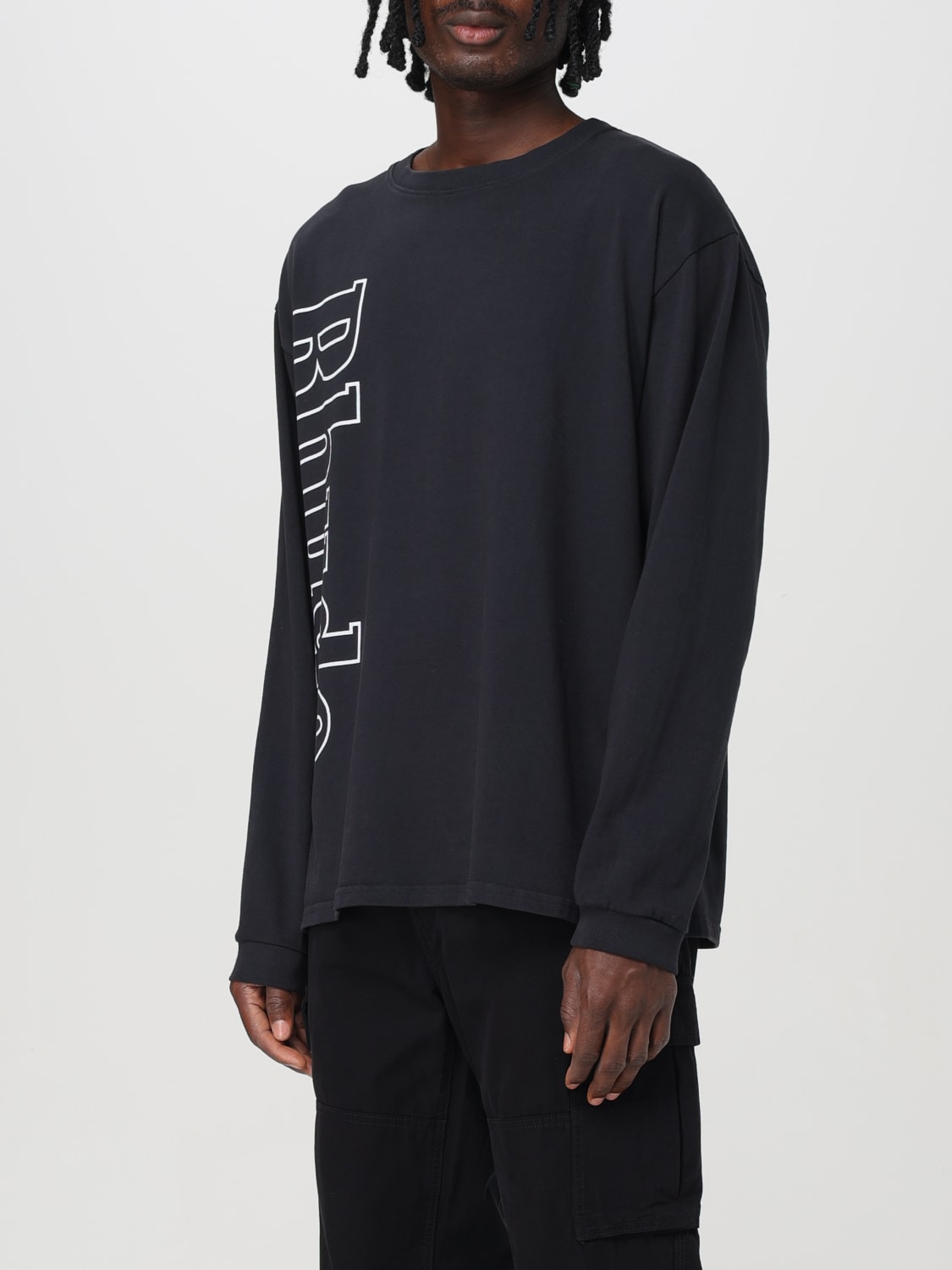 RHUDE SWEATER: Rhude long-sleeve sweater with maxi logo, Black - Img 3