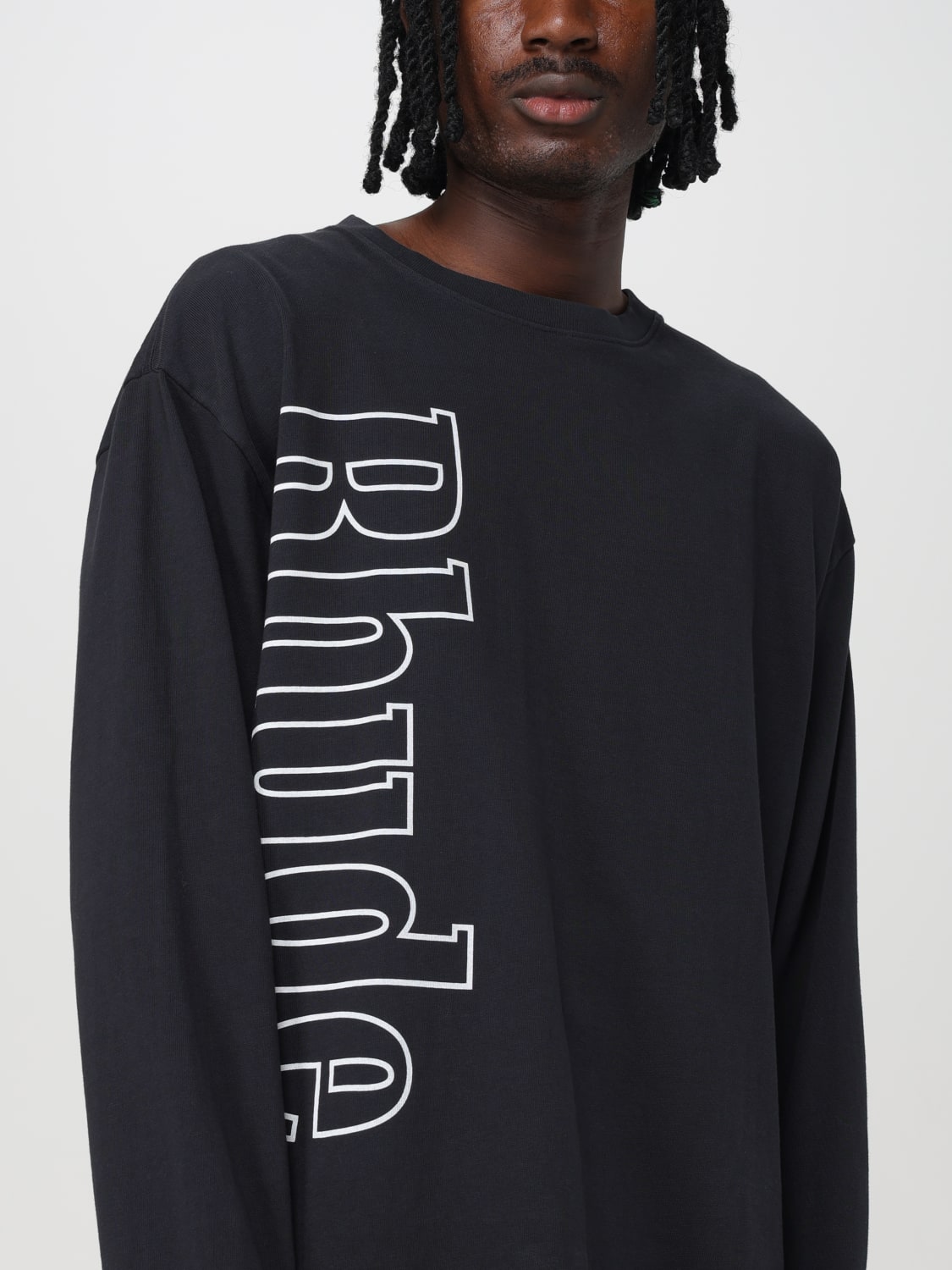 RHUDE SWEATER: Rhude long-sleeve sweater with maxi logo, Black - Img 4