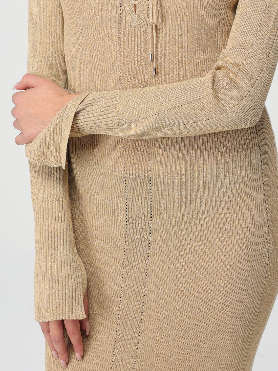 PATRIZIA PEPE DRESS: Patrizia Pepe stretch knit dress, Gold - Img 2