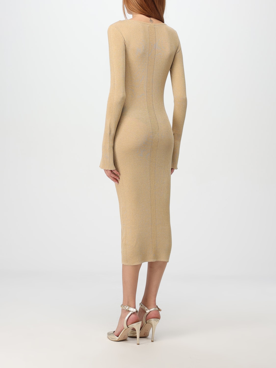 PATRIZIA PEPE DRESS: Patrizia Pepe stretch knit dress, Gold - Img 3