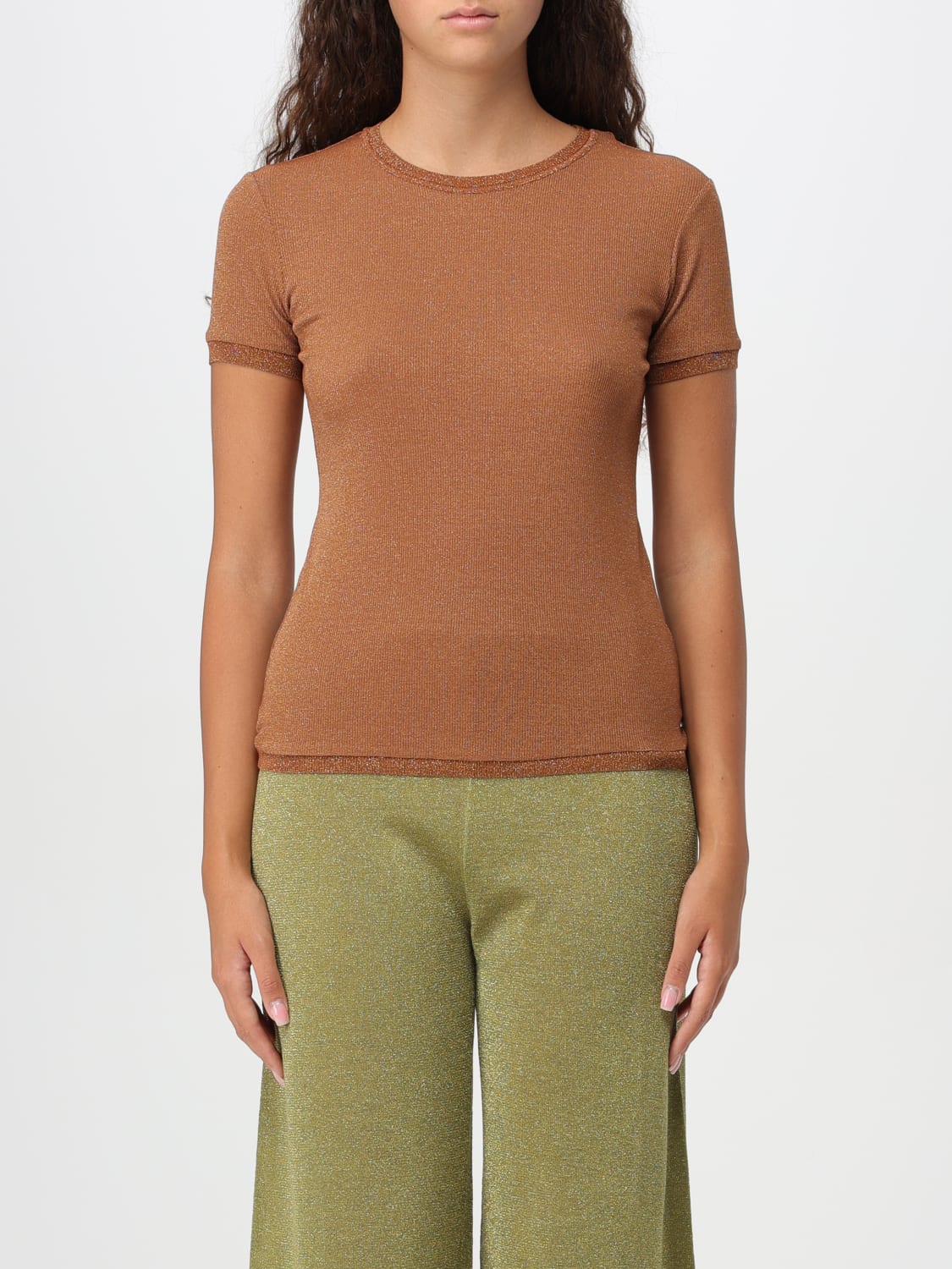 PATRIZIA PEPE T-SHIRT: T-shirt Patrizia Pepe in viscosa lurex , Bronzo - Img 1