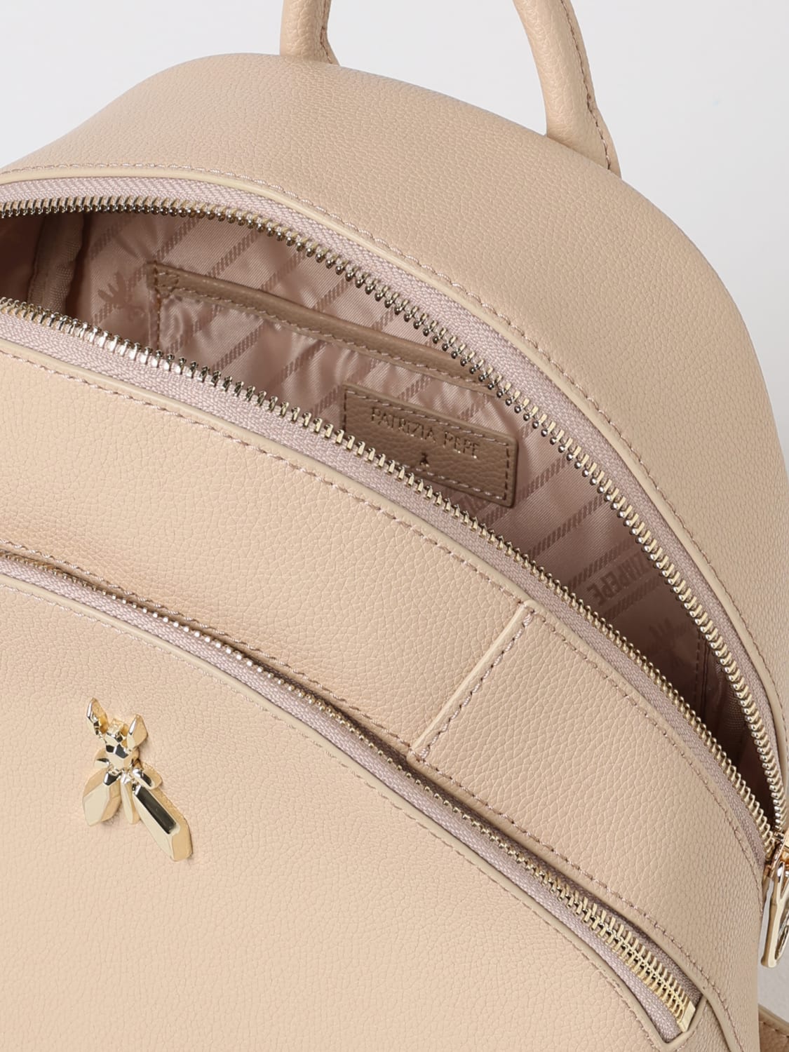 PATRIZIA PEPE BACKPACK: Shoulder bag woman Patrizia Pepe, Beige - Img 4