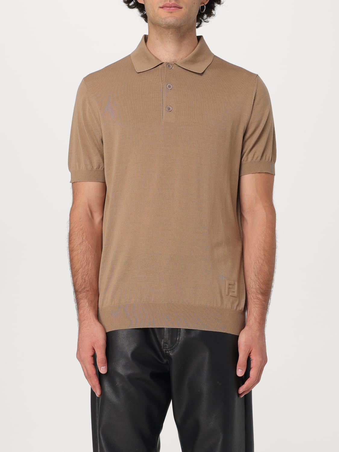 FENDI POLO SHIRT: Sweater men Fendi, Beige - Img 1