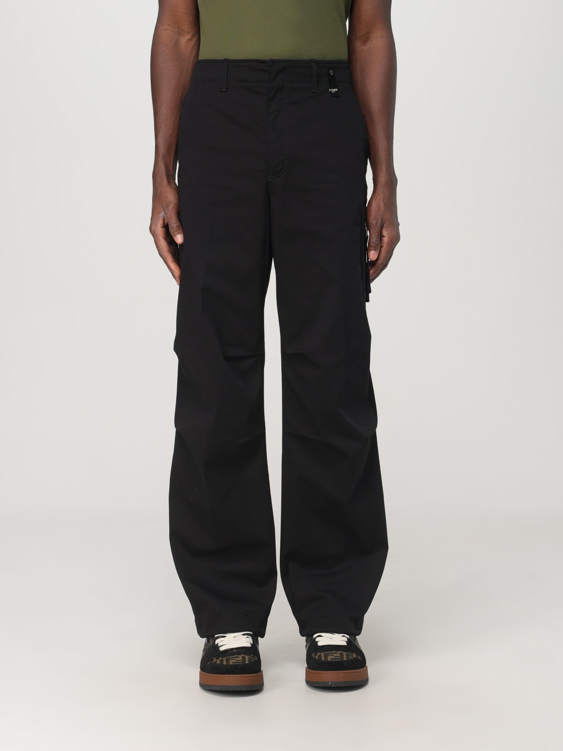 FENDI PANTS: Pants men Fendi, Black - Img 1