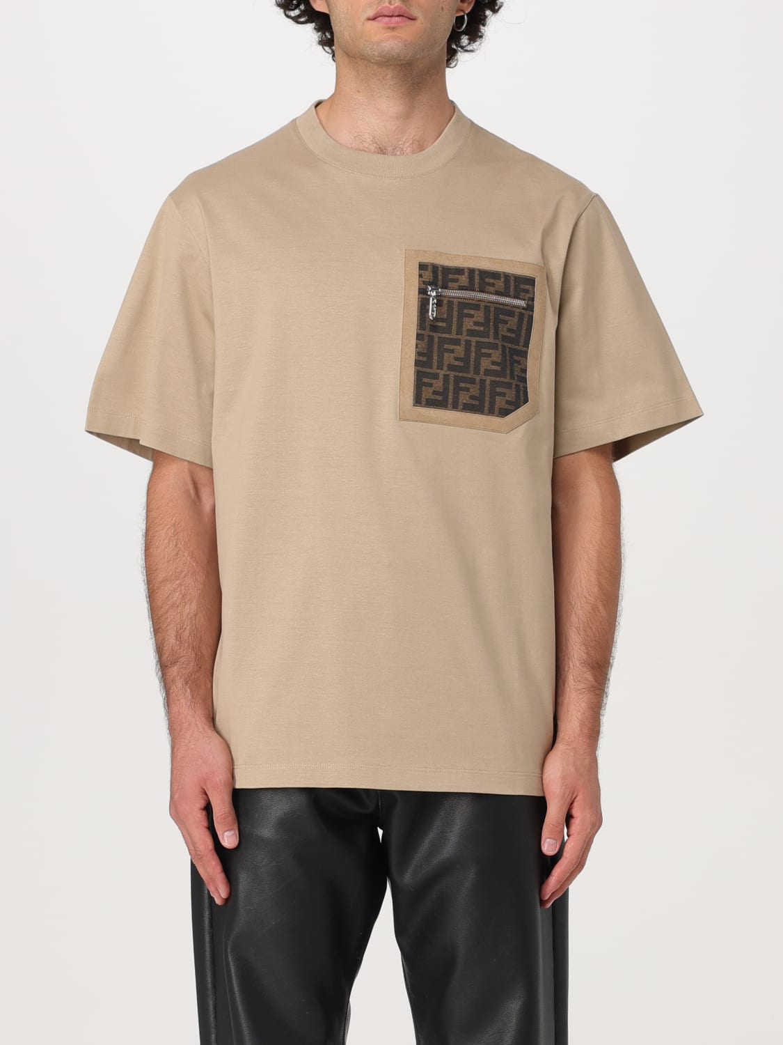 FENDI T-SHIRT: T-shirt men Fendi, Beige - Img 1