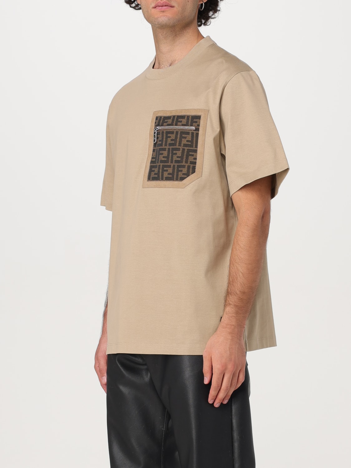 FENDI T-SHIRT: T-shirt men Fendi, Beige - Img 4