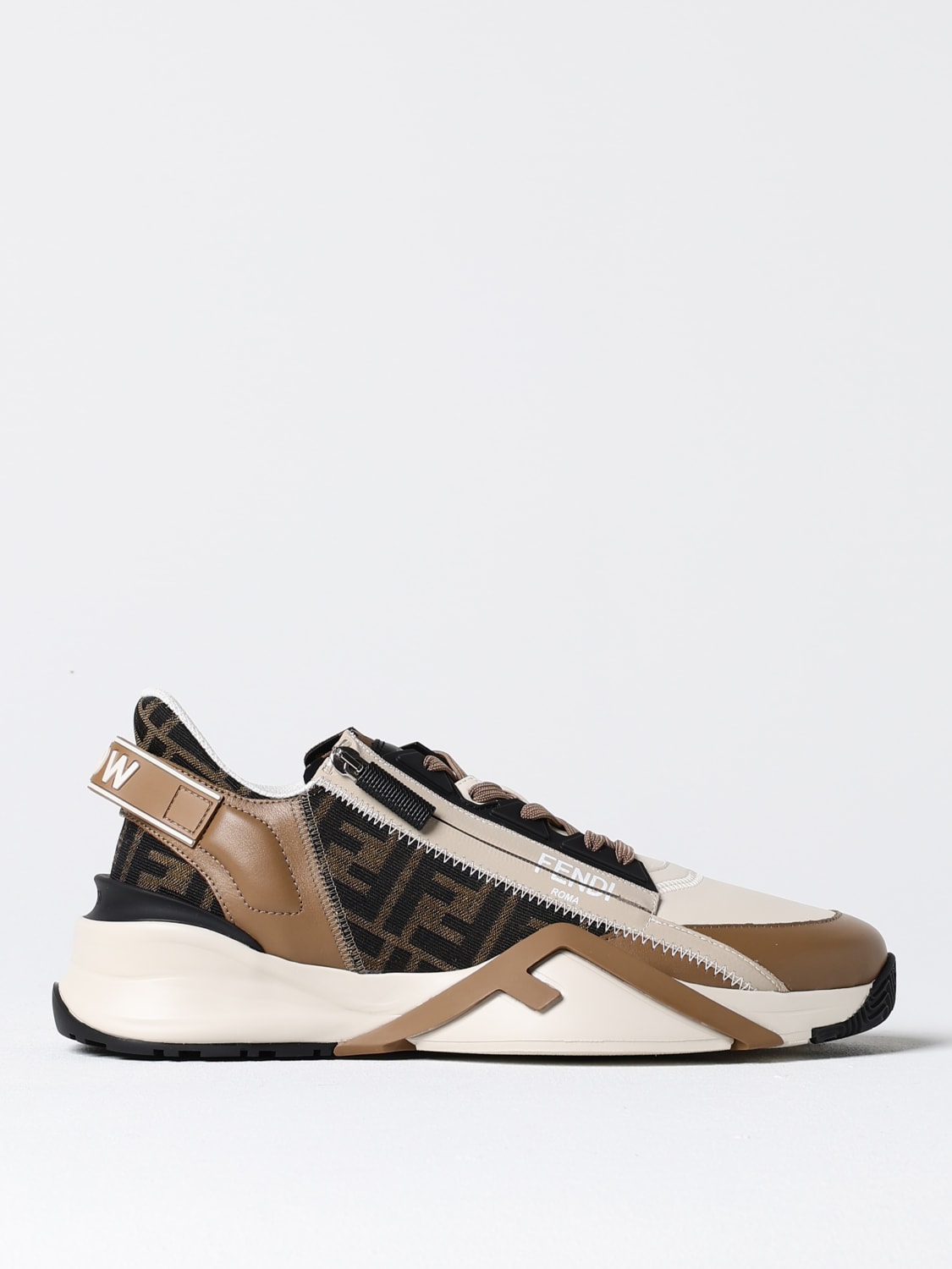 Giglio Sneakers Flow Fendi in pelle e tessuto jacquard