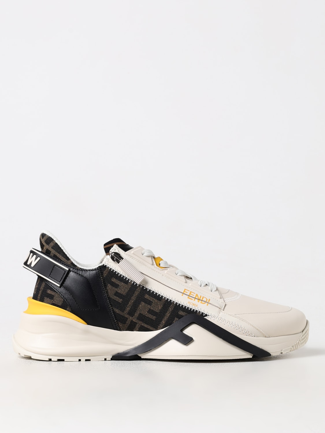 Giglio Sneakers Flow Fendi in nappa e tmesh con monogram FF jacquard