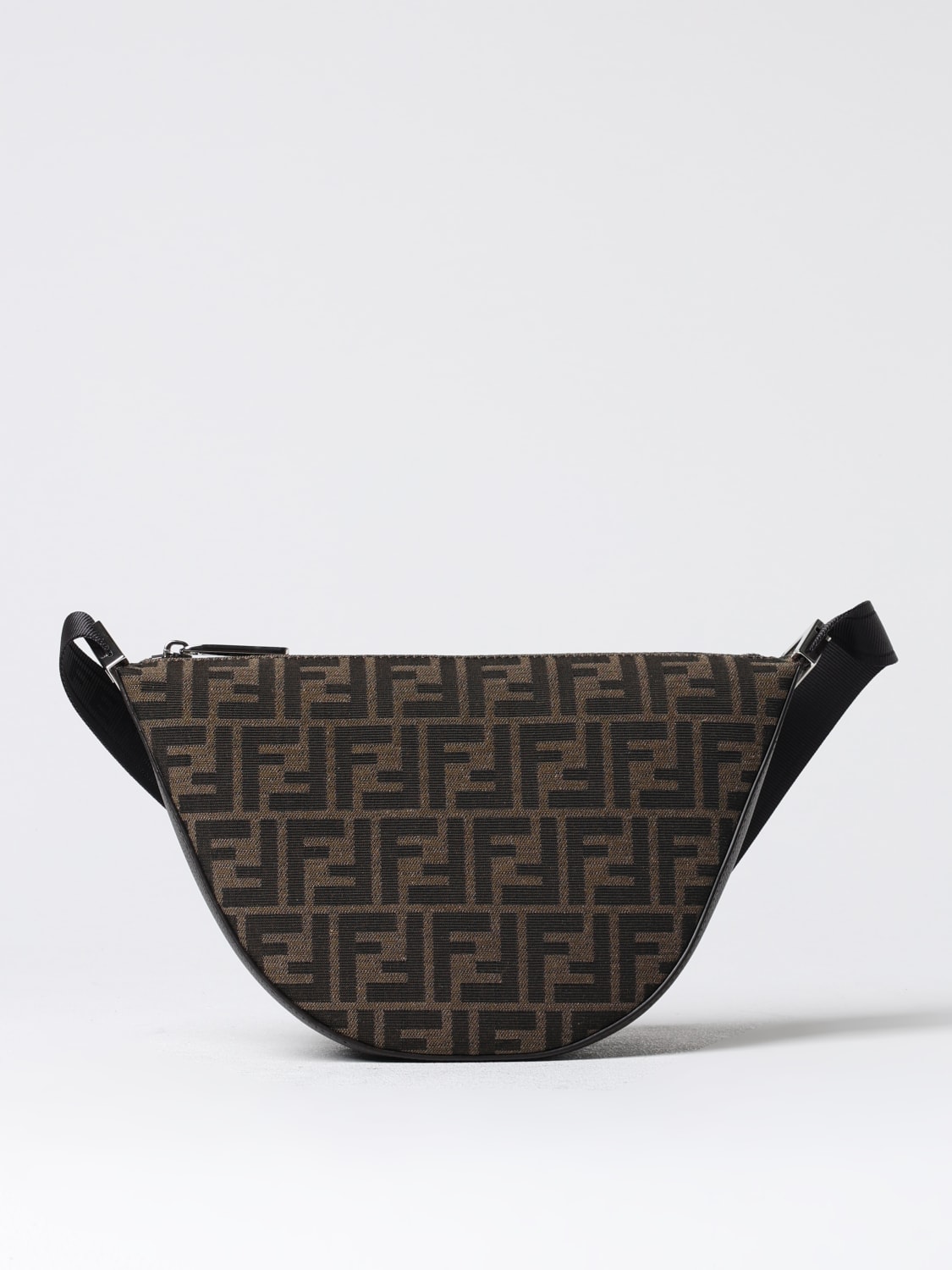 Giglio Borsa Fendi in tessuto e pelle a grana con monogram FF jacquard