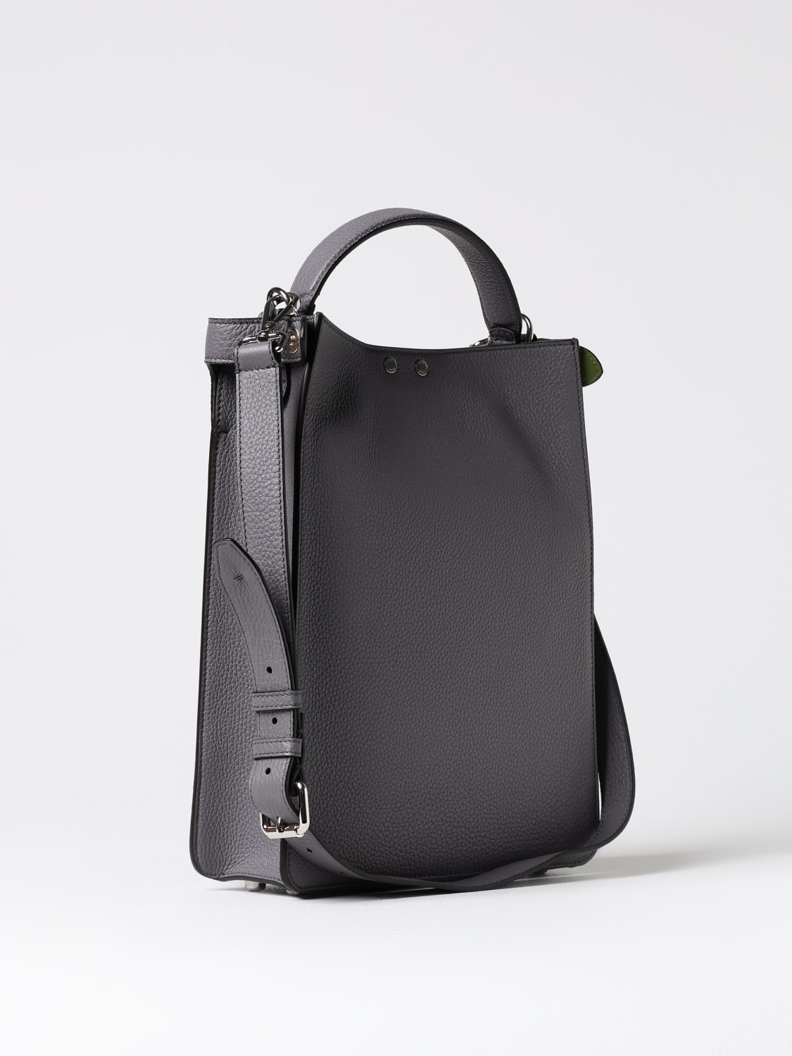 FENDI BORSA: Borsa Peekaboo X-Lite Fendi in pelle a grana , Grigio - Img 3