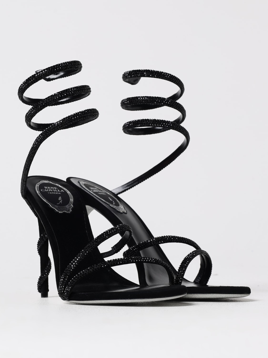 RENE CAOVILLA HEELED SANDALS: Shoes woman Rene Caovilla, Black - Img 2