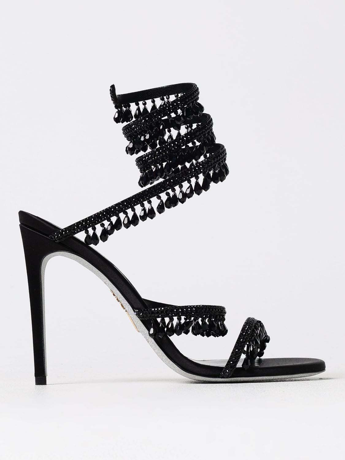 RENE CAOVILLA HEELED SANDALS: Shoes woman Rene Caovilla, Black - Img 1