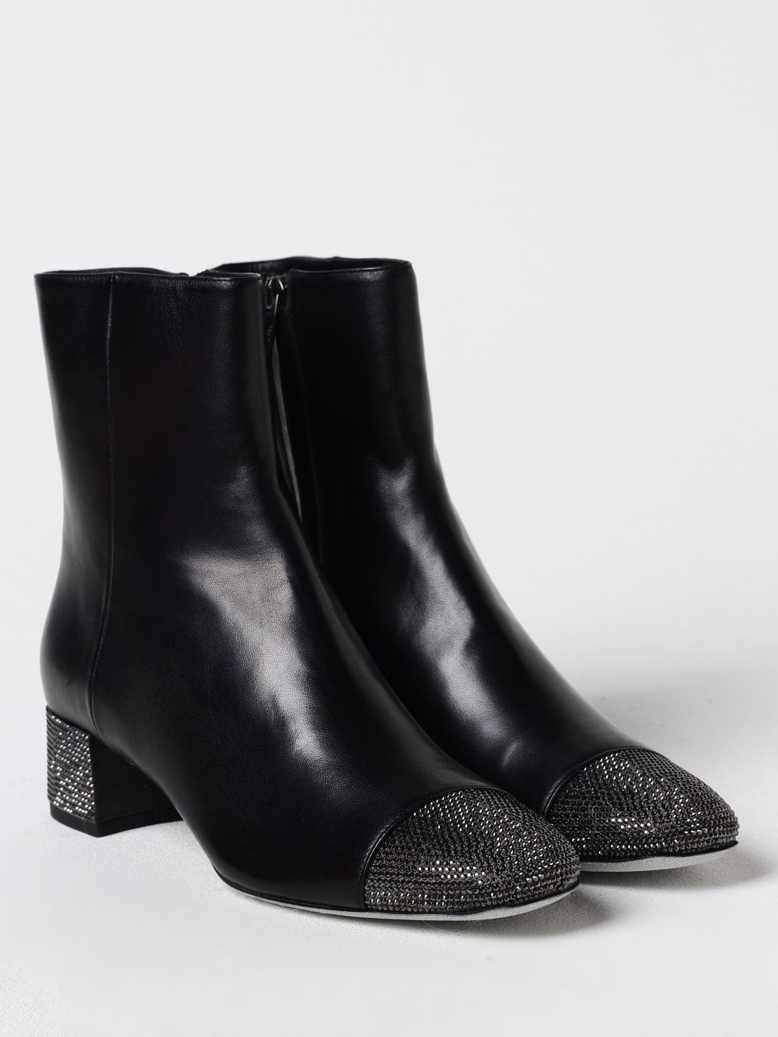 RENE CAOVILLA FLAT ANKLE BOOTS: Shoes woman Rene Caovilla, Black - Img 2