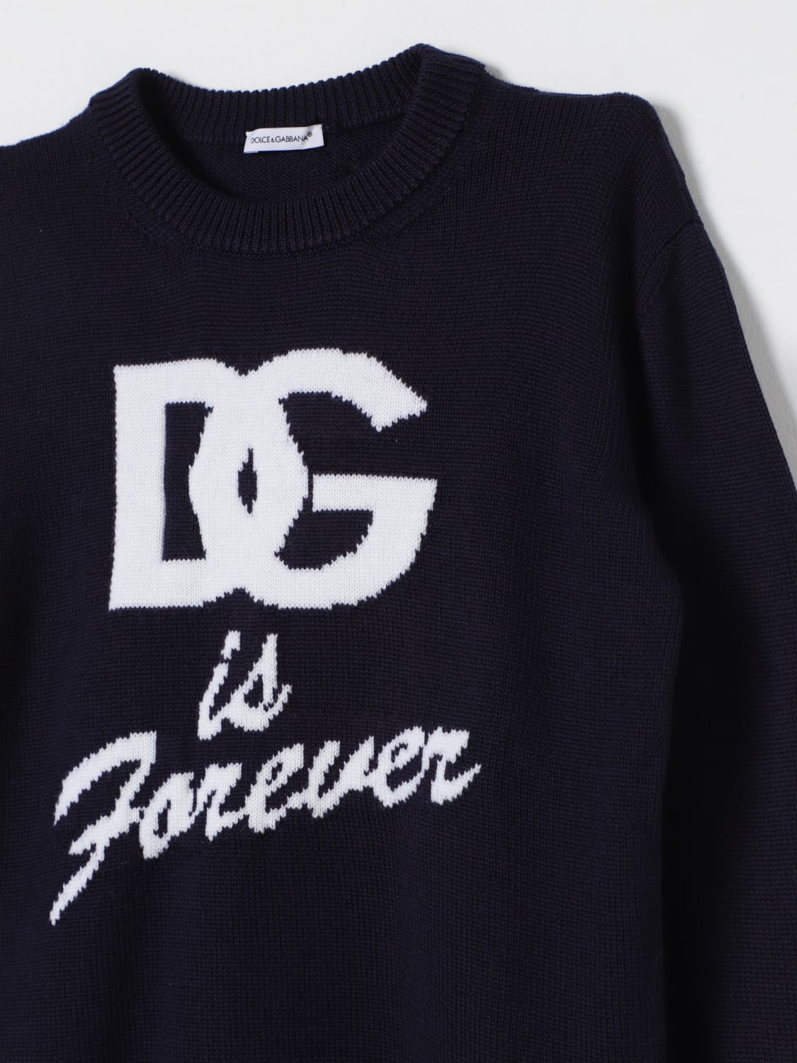 DOLCE & GABBANA SWEATER: Sweater kids Dolce & Gabbana, Navy - Img 3