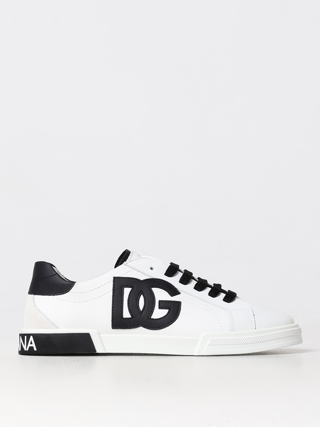 DOLCE & GABBANA SNEAKERS: Sneakers Dolce & Gabbana in pelle con monogram DG, Bianco - Img 1