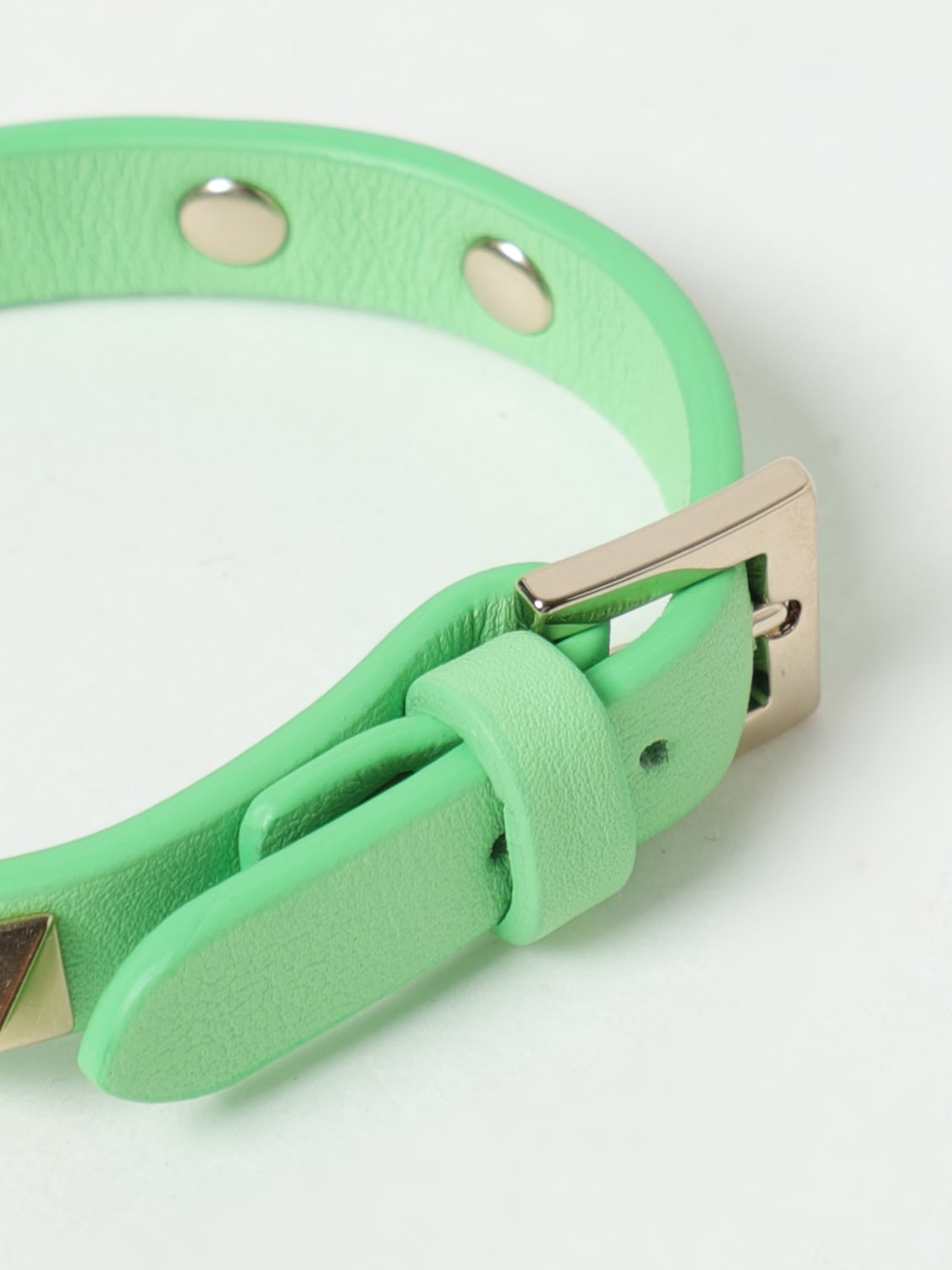 VALENTINO GARAVANI GIOIELLI: Bracciale Rockstud Valentino Garavani in pelle , Menta - Img 2