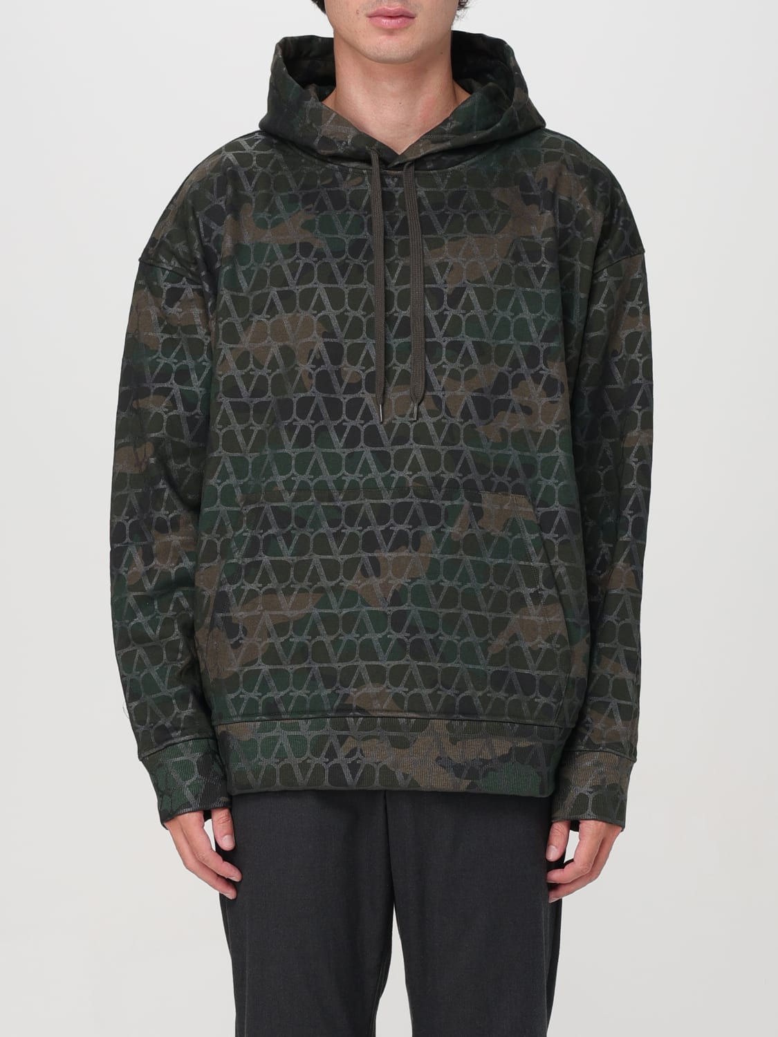 VALENTINO SWEATSHIRT: Sweatshirt men Valentino, Military - Img 1