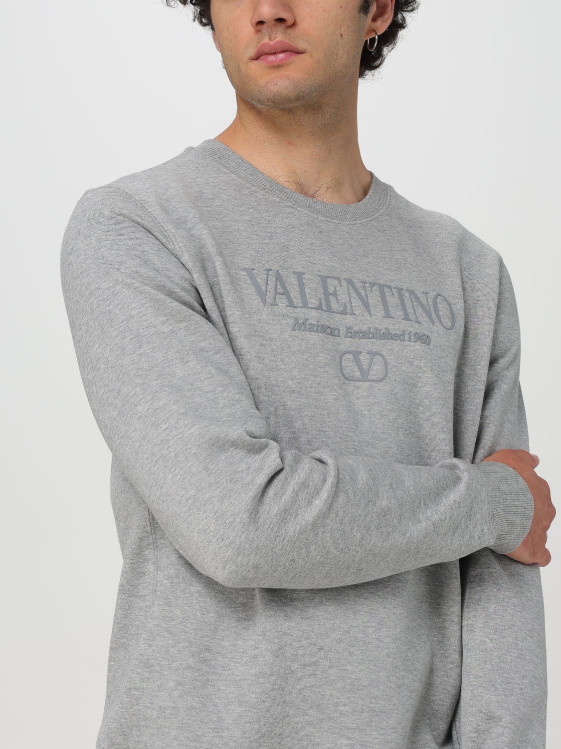 VALENTINO FELPA: Sweatshirt men Valentino, Grey - Img 5