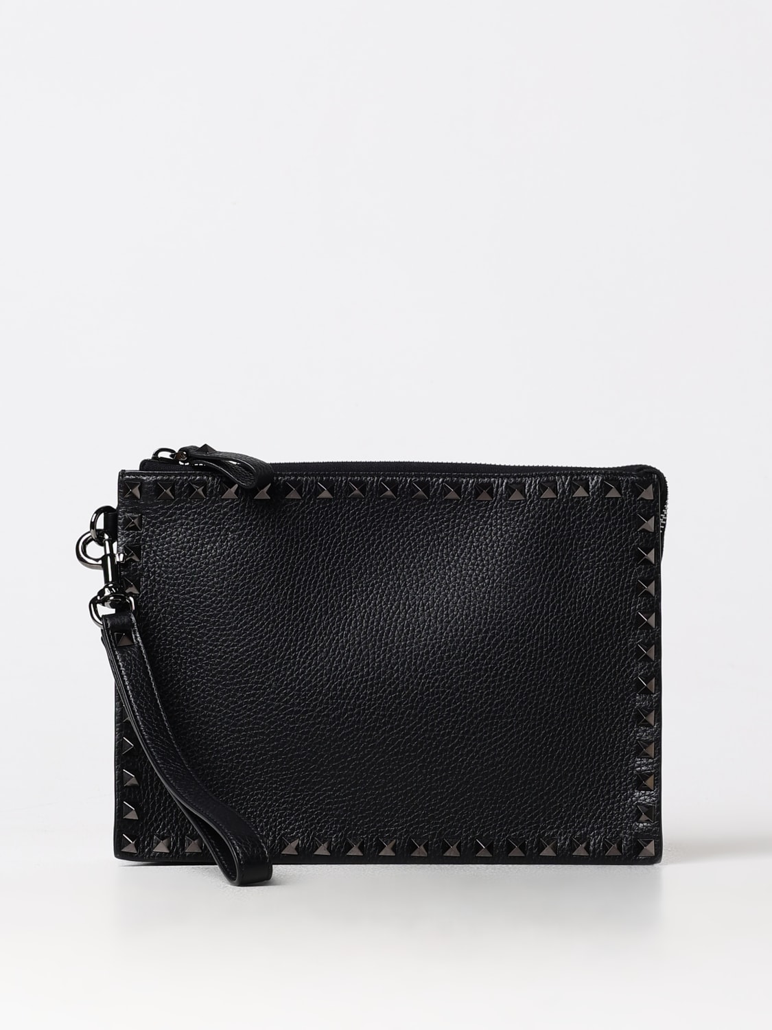 Giglio Clutch Rockstud Valentino Garavani in pelle a grana