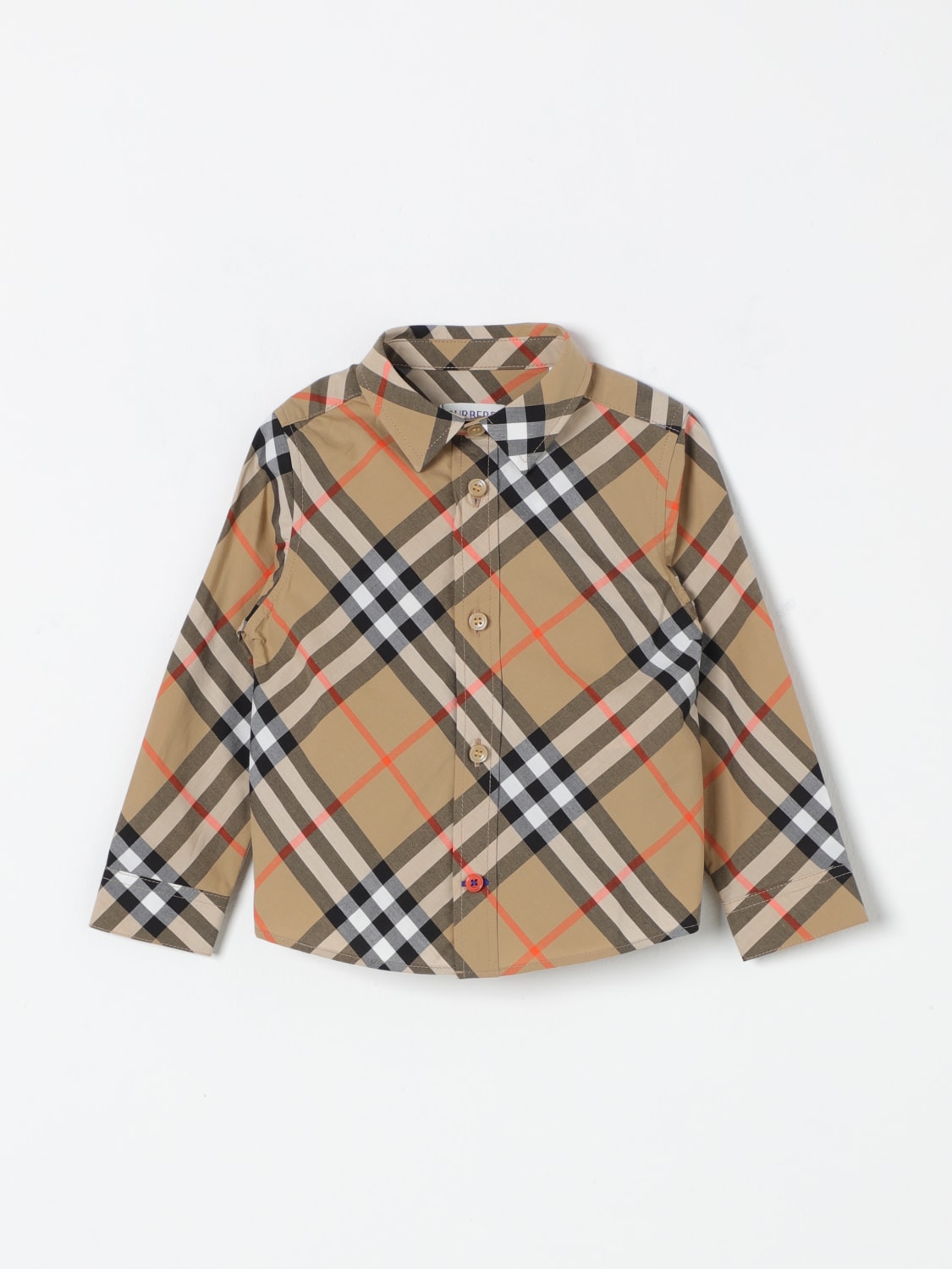 BURBERRY SHIRT: Shirt kids Burberry Kids, Beige - Img 1