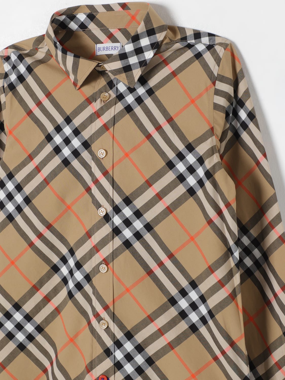 BURBERRY CAMICIA: Camicia check Burberry in cotone, Beige - Img 3