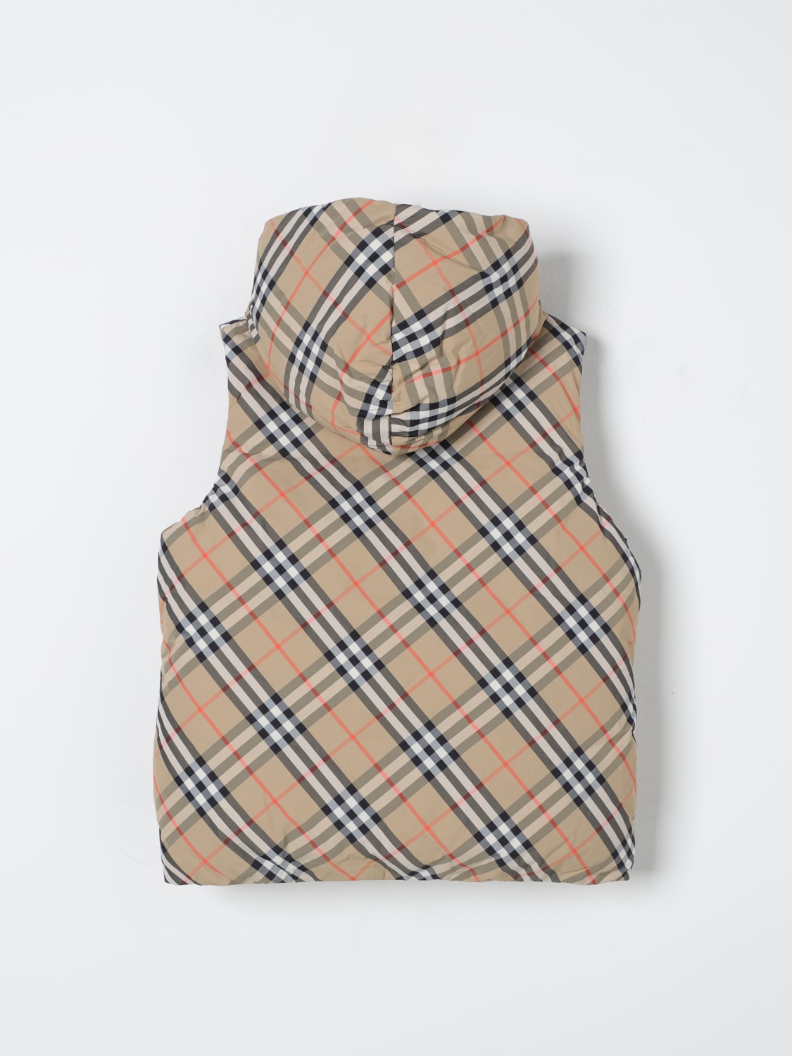 BURBERRY Kids down vest with hood Beige Burberry waistcoat 8092537 online at GIGLIO.COM