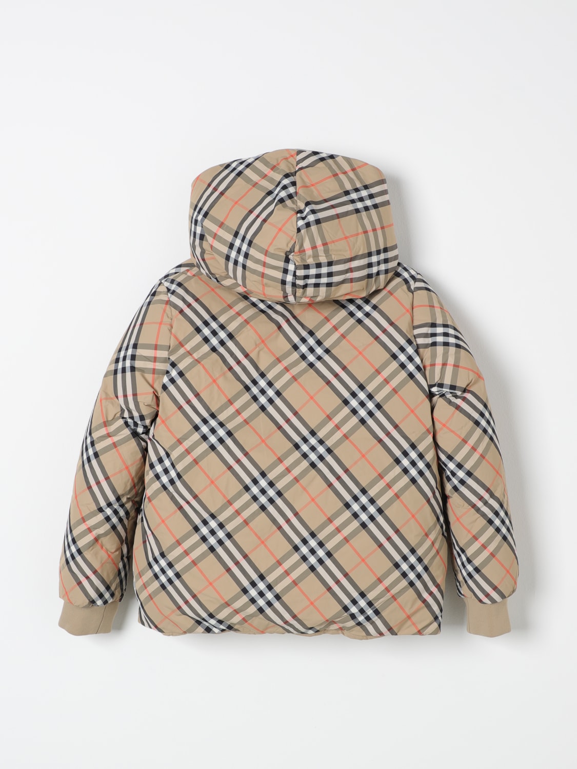 BURBERRY GIACCA: Piumino con cappuccio Burberry , Beige - Img 2