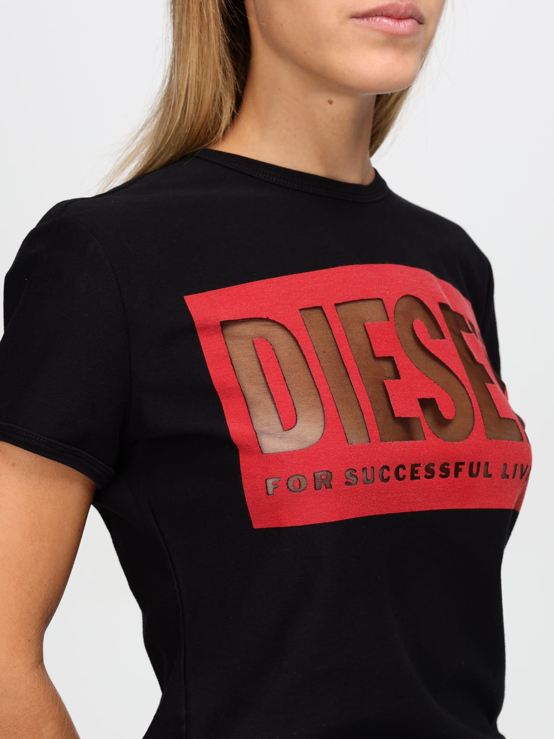 DIESEL T-SHIRT: T-shirt woman Diesel, Black - Img 3