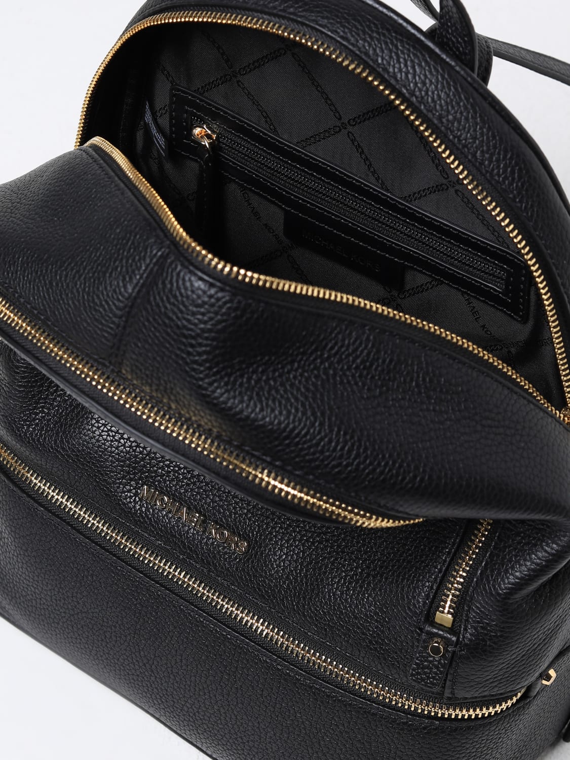 Michael kors black and gold backpack store
