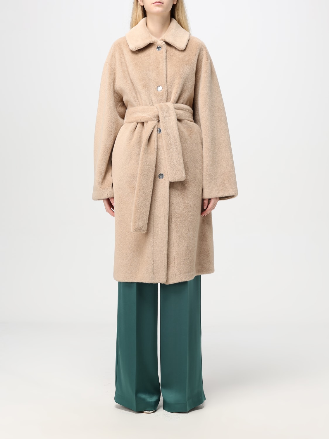 PINKO COAT: Coat woman Pinko, Beige - Img 1