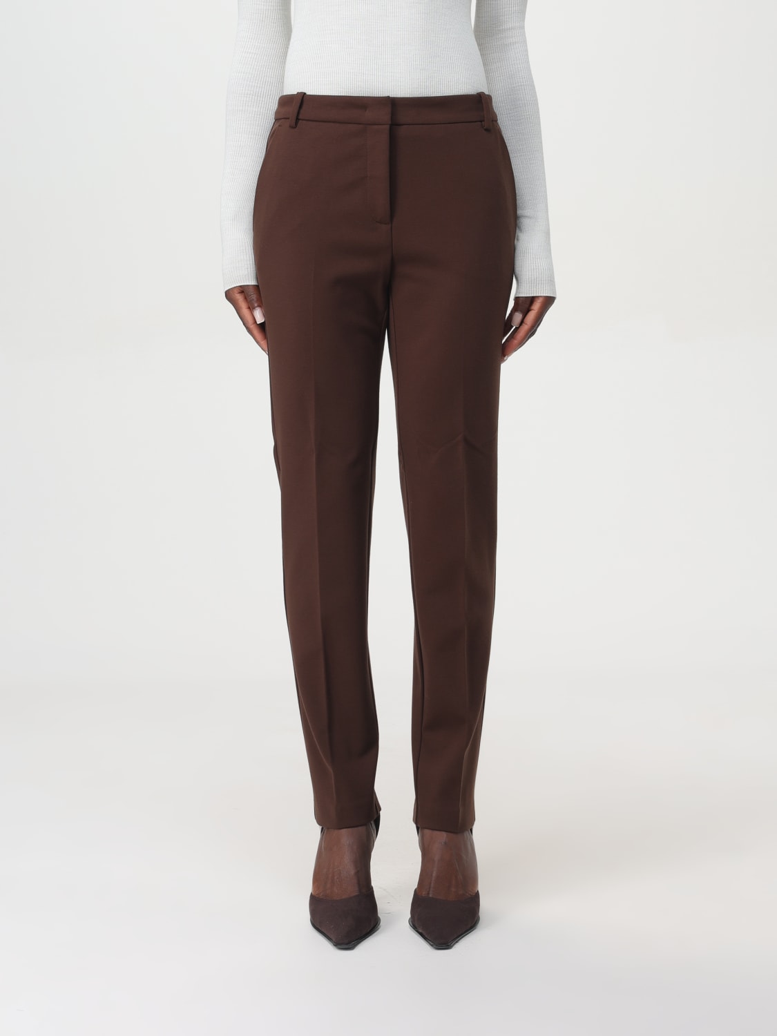 PINKO PANTS: Pants woman Pinko, Brown - Img 1