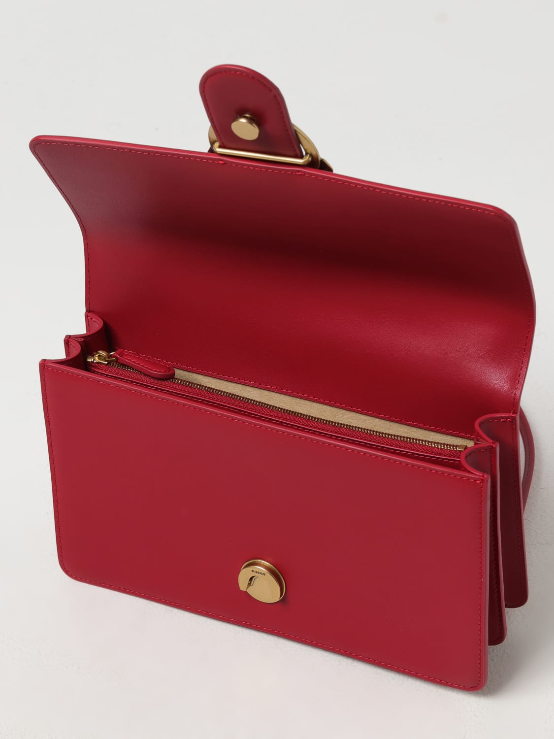 PINKO BORSA A SPALLA: Borsa Love One Pinko in pelle , Rosso - Img 3