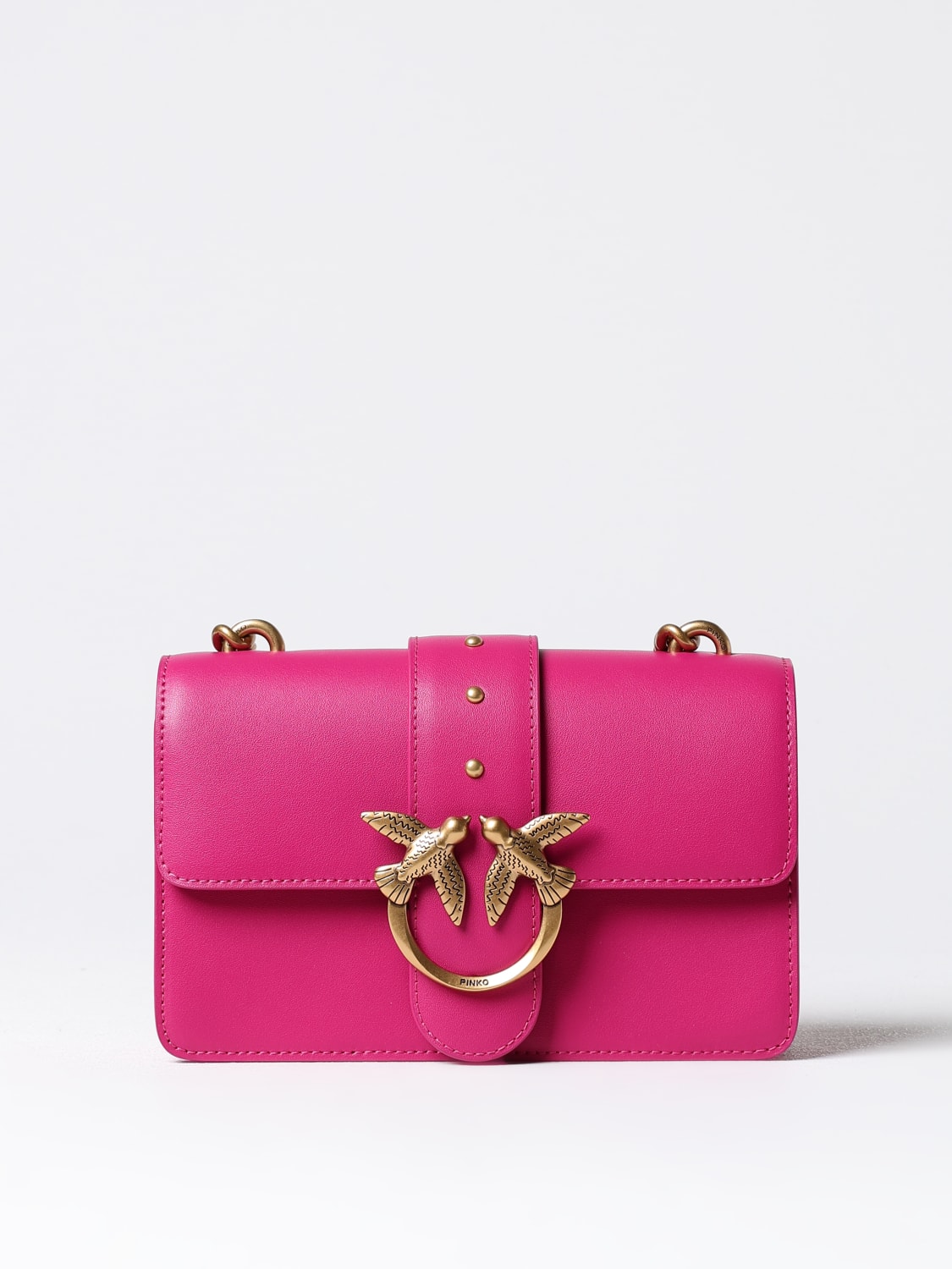 PINKO BORSA MINI: Borsa Love One Pinko in pelle , Rosa - Img 1