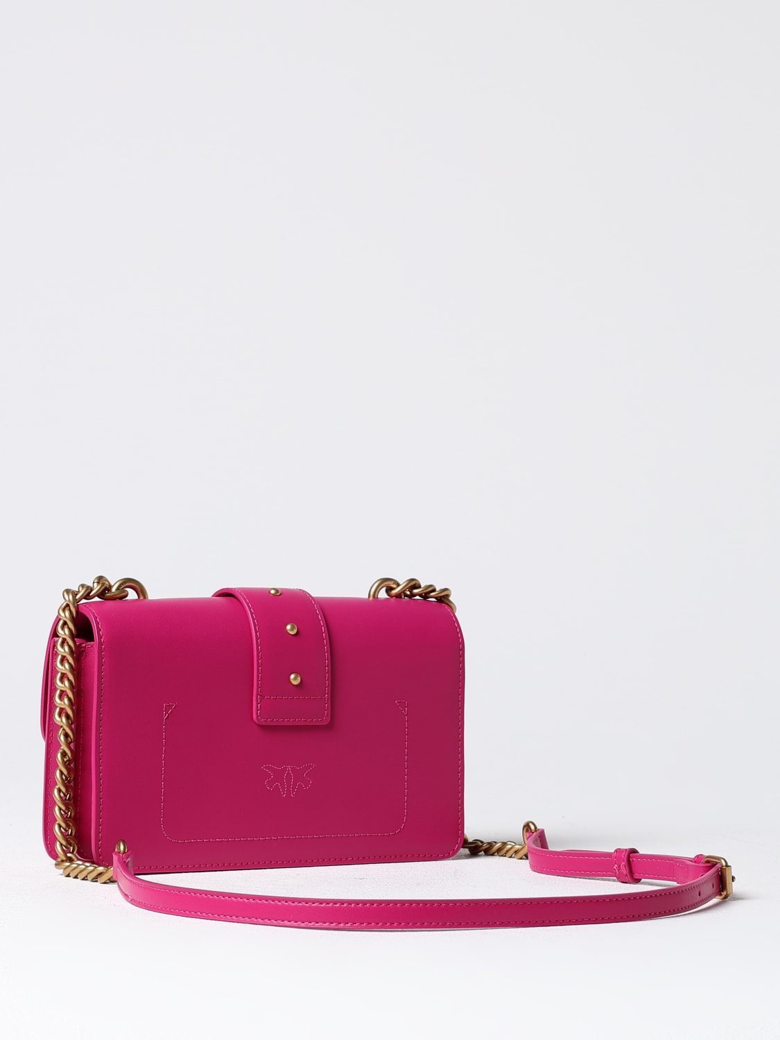 PINKO BORSA MINI: Borsa Love One Pinko in pelle , Rosa - Img 2