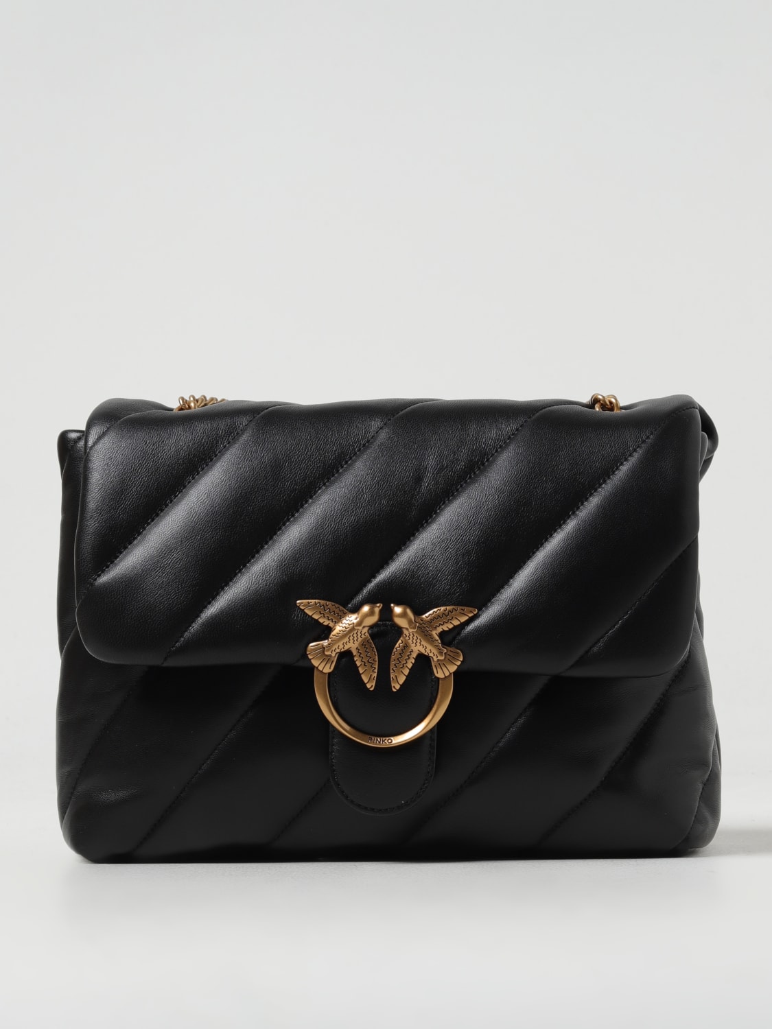 PINKO BORSA A SPALLA: Borsa Love Puff Pinko in nappa trapuntata , Nero - Img 1