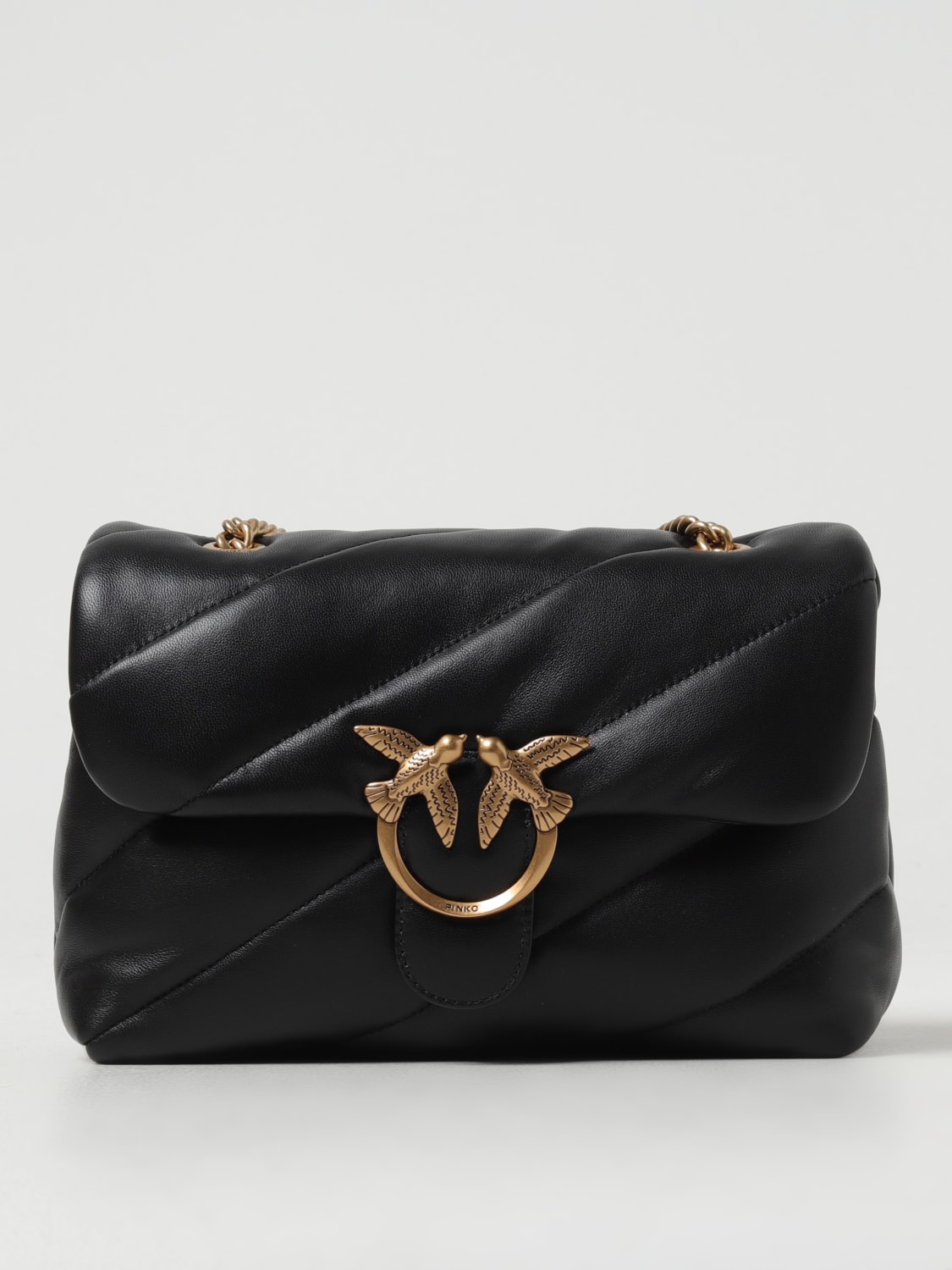 PINKO BORSA A SPALLA: Borsa Love Puff Pinko in nappa trapuntata , Nero - Img 1