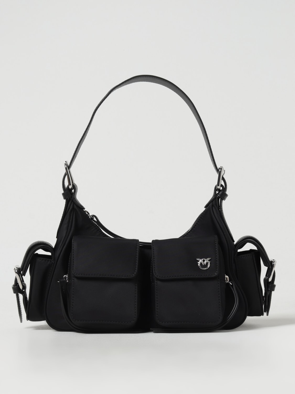 PINKO BORSA A SPALLA: Borsa Cargo Pinko in nylon , Nero - Img 1