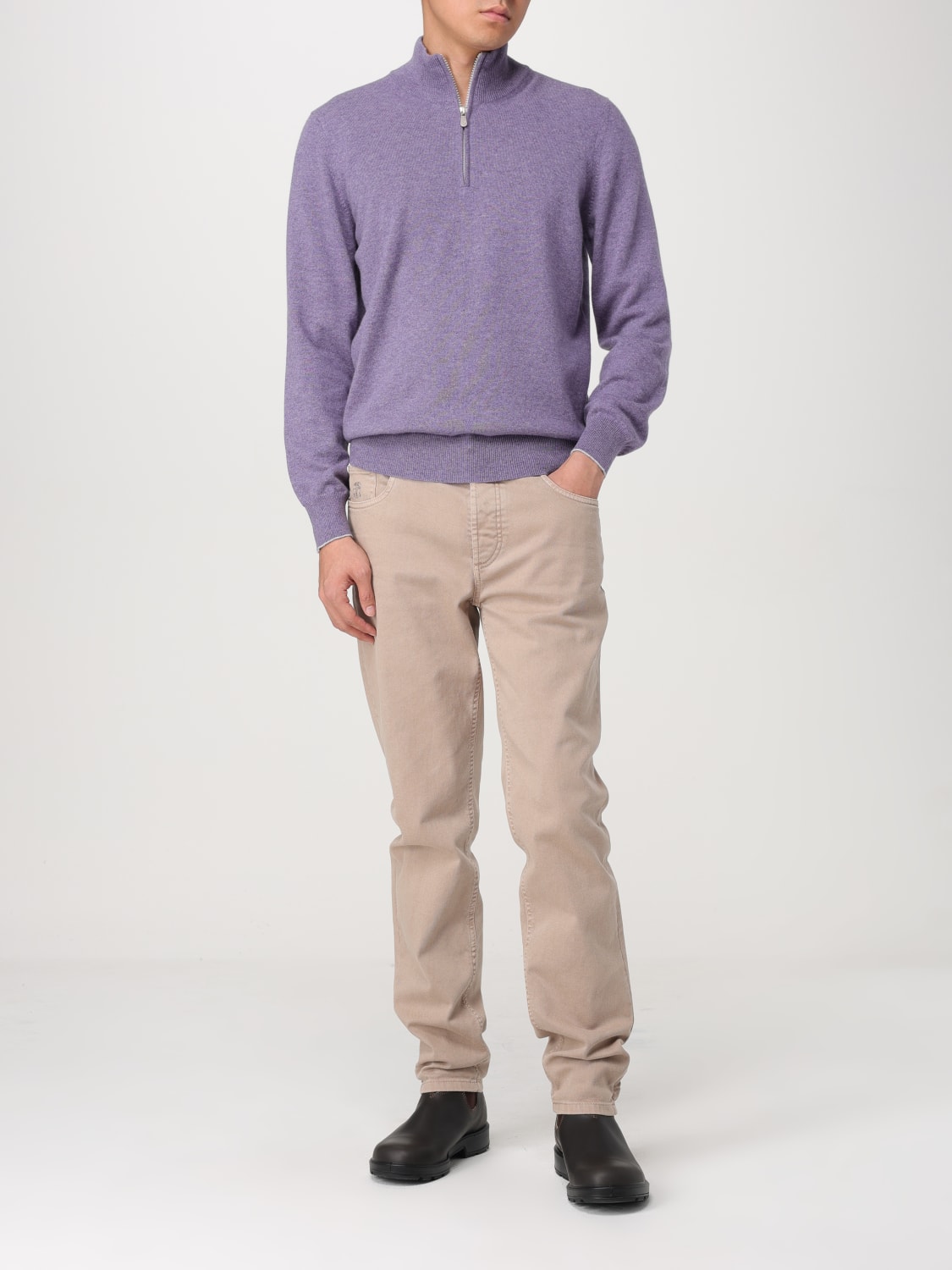 BRUNELLO CUCINELLI SWEATER: Sweater men Brunello Cucinelli, Violet - Img 2