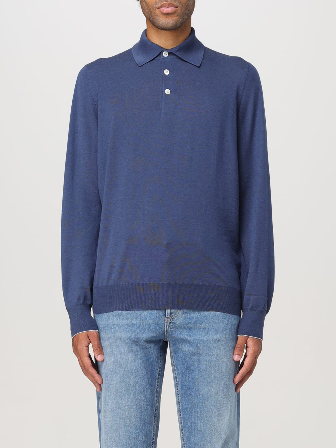 BRUNELLO CUCINELLI POLO SHIRT: Sweater men Brunello Cucinelli, Blue - Img 1