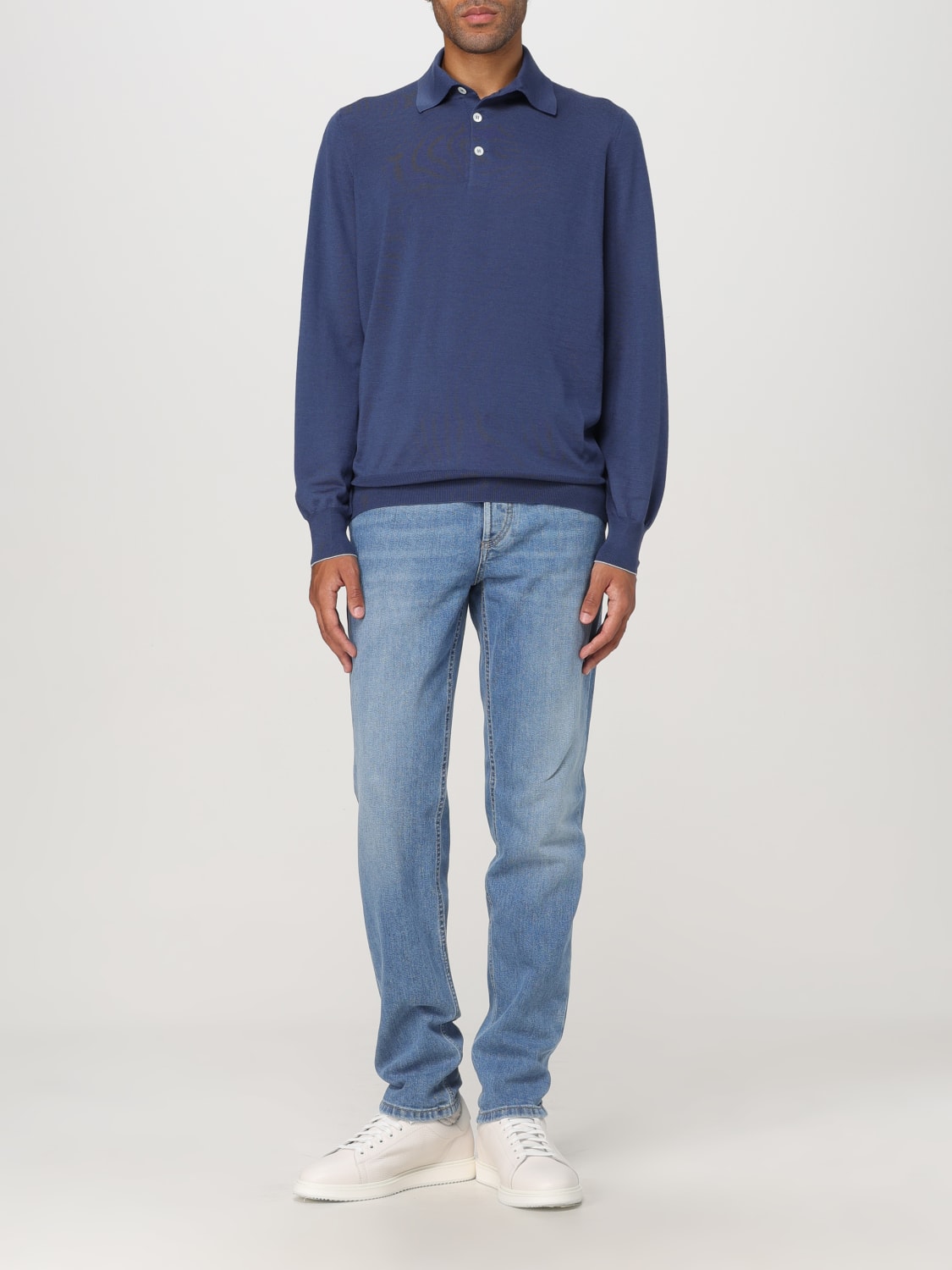 BRUNELLO CUCINELLI POLO SHIRT: Sweater men Brunello Cucinelli, Blue - Img 2