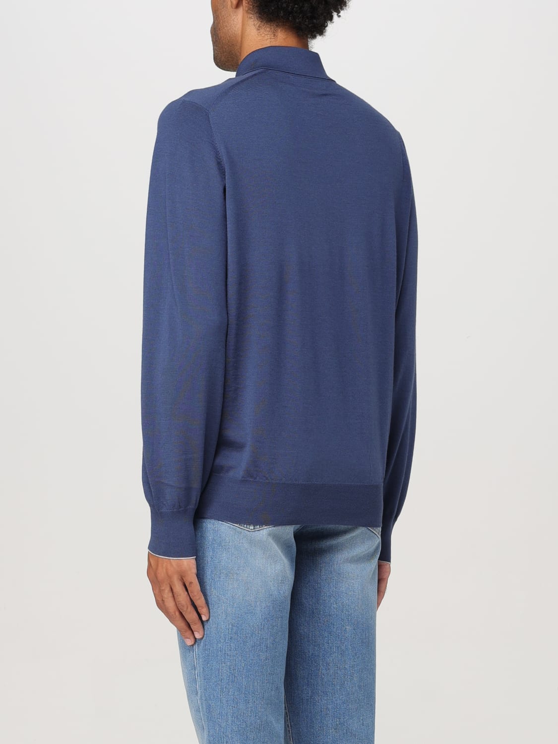 BRUNELLO CUCINELLI POLO SHIRT: Sweater men Brunello Cucinelli, Blue - Img 3