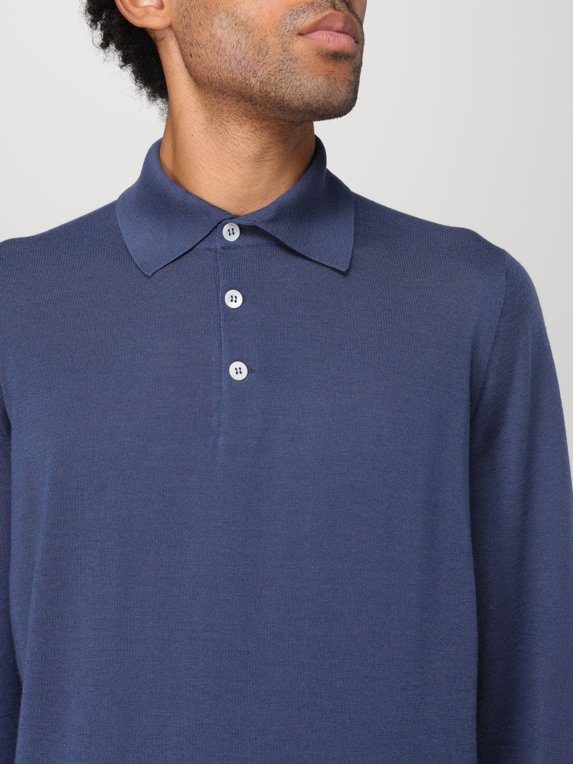 BRUNELLO CUCINELLI POLO SHIRT: Sweater men Brunello Cucinelli, Blue - Img 5