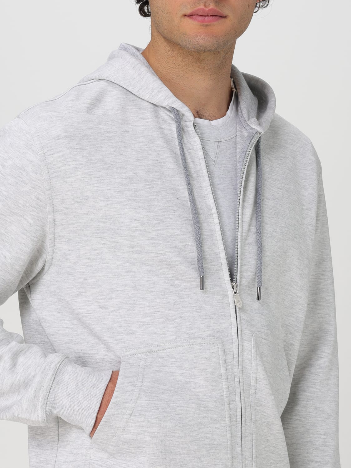 BRUNELLO CUCINELLI FELPA: Felpa Brunello Cucinelli in cotone e cashmere , Perla - Img 5