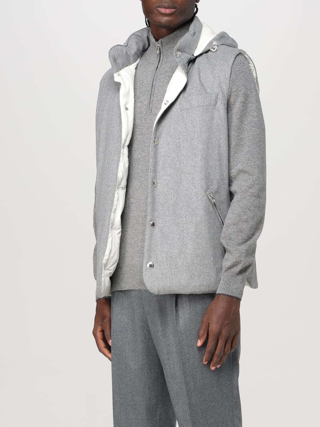 BRUNELLO CUCINELLI WESTE: Jacke herren Brunello Cucinelli, Grau - Img 4